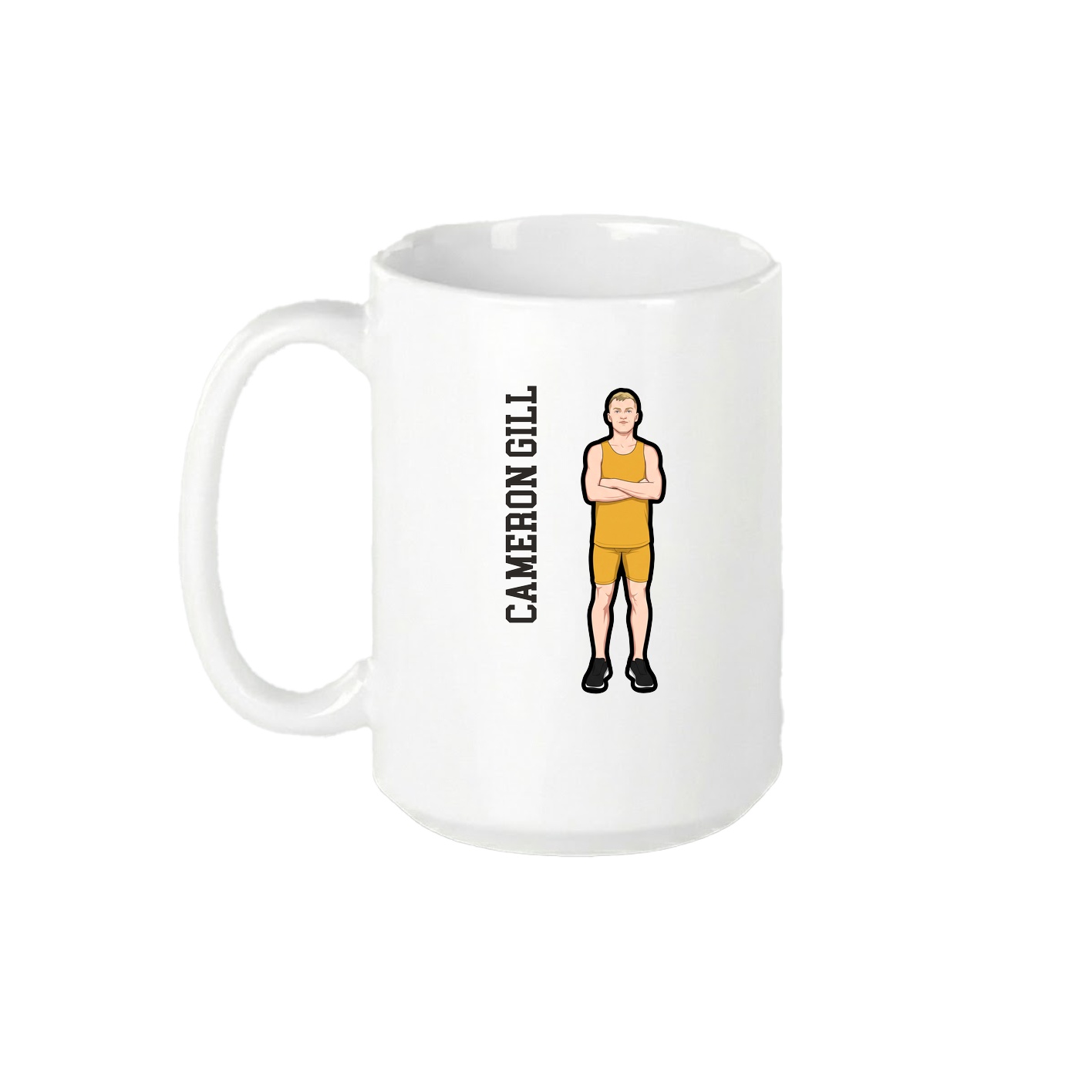 15oz Coffee Mug — Name Vertical in White
