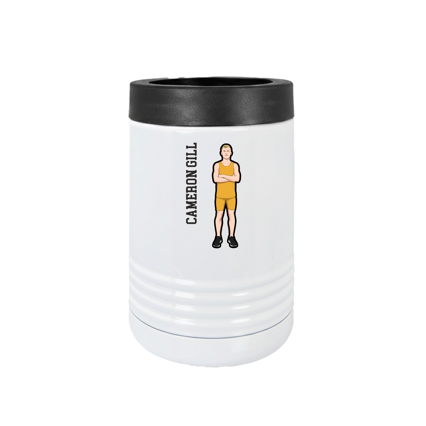 Beverage Holder — Name Vertical in White