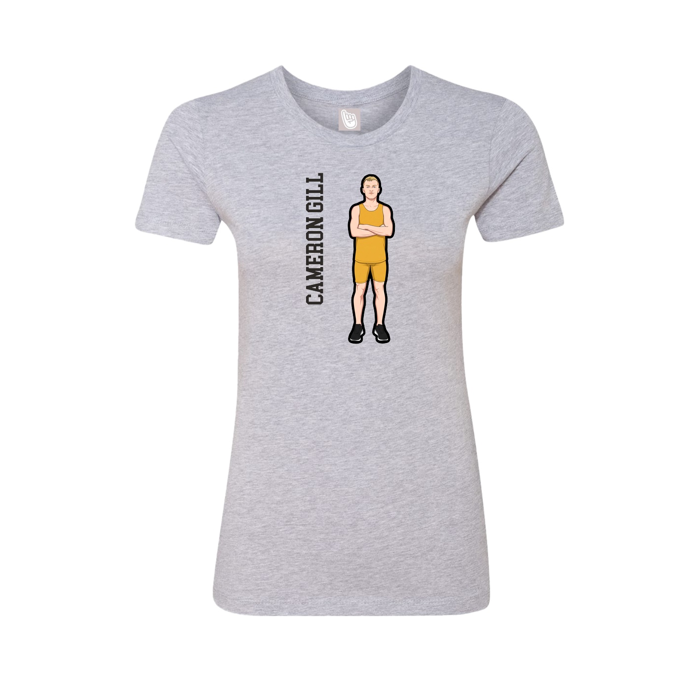 Womens Tee — Name Vertical in Grey