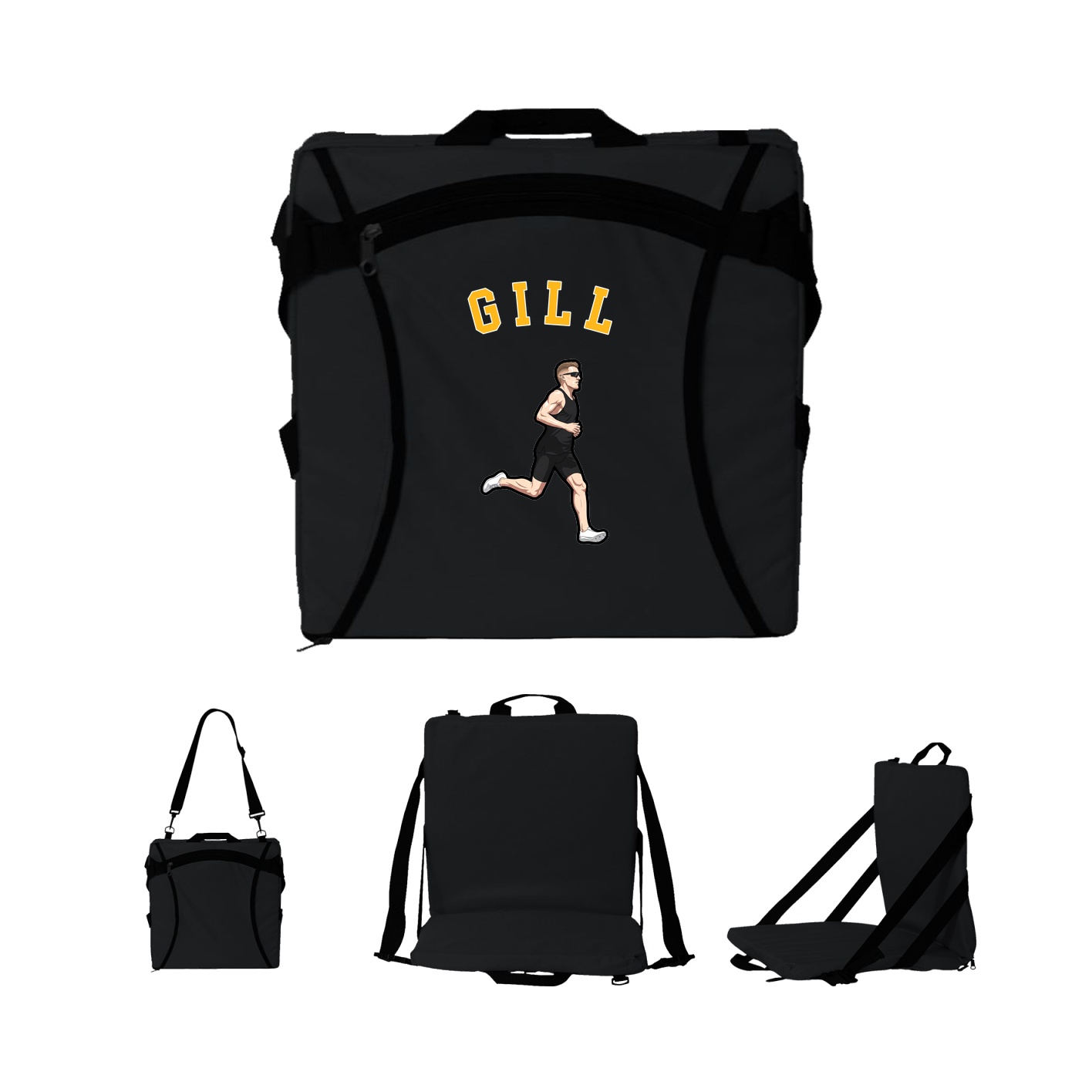 Folding Stadium Seat — Shirsey Arch in Black