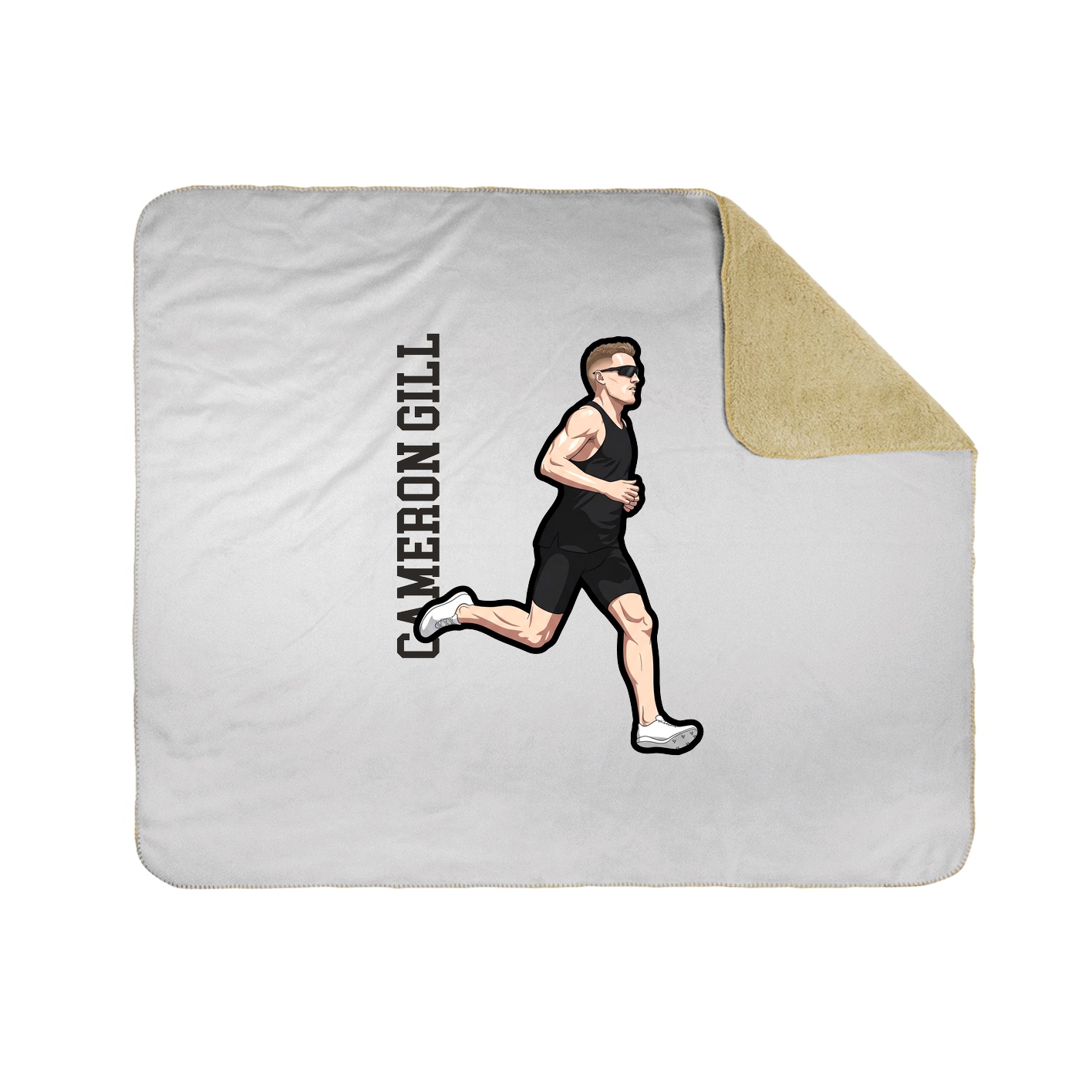 Throw Blanket — Name Vertical in White