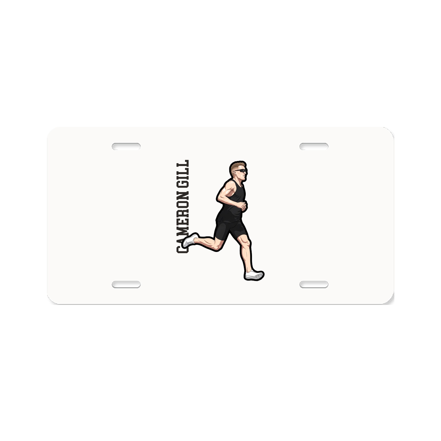 License Plate — Name Vertical in Classic