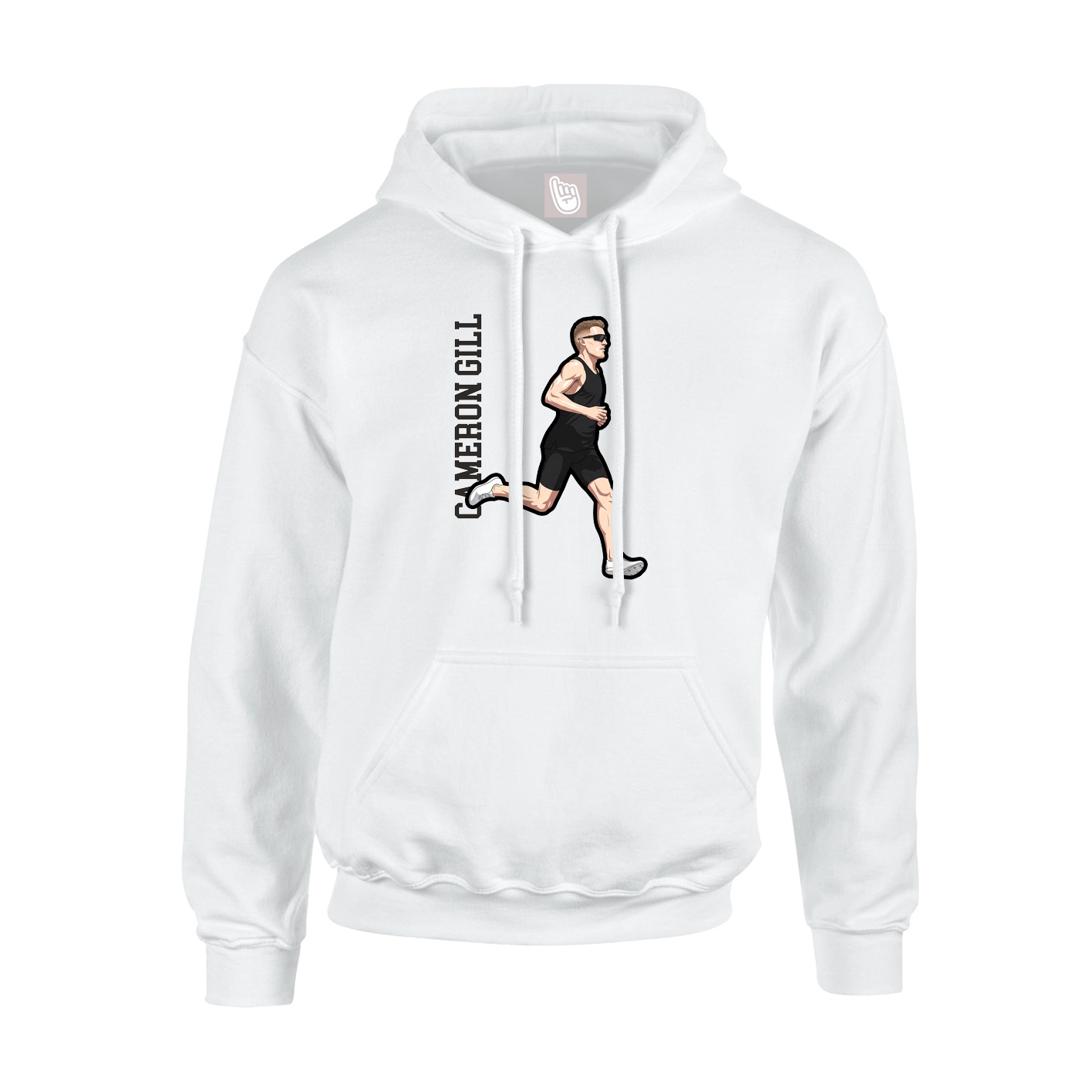 Youth Hoodie — Name Vertical in White