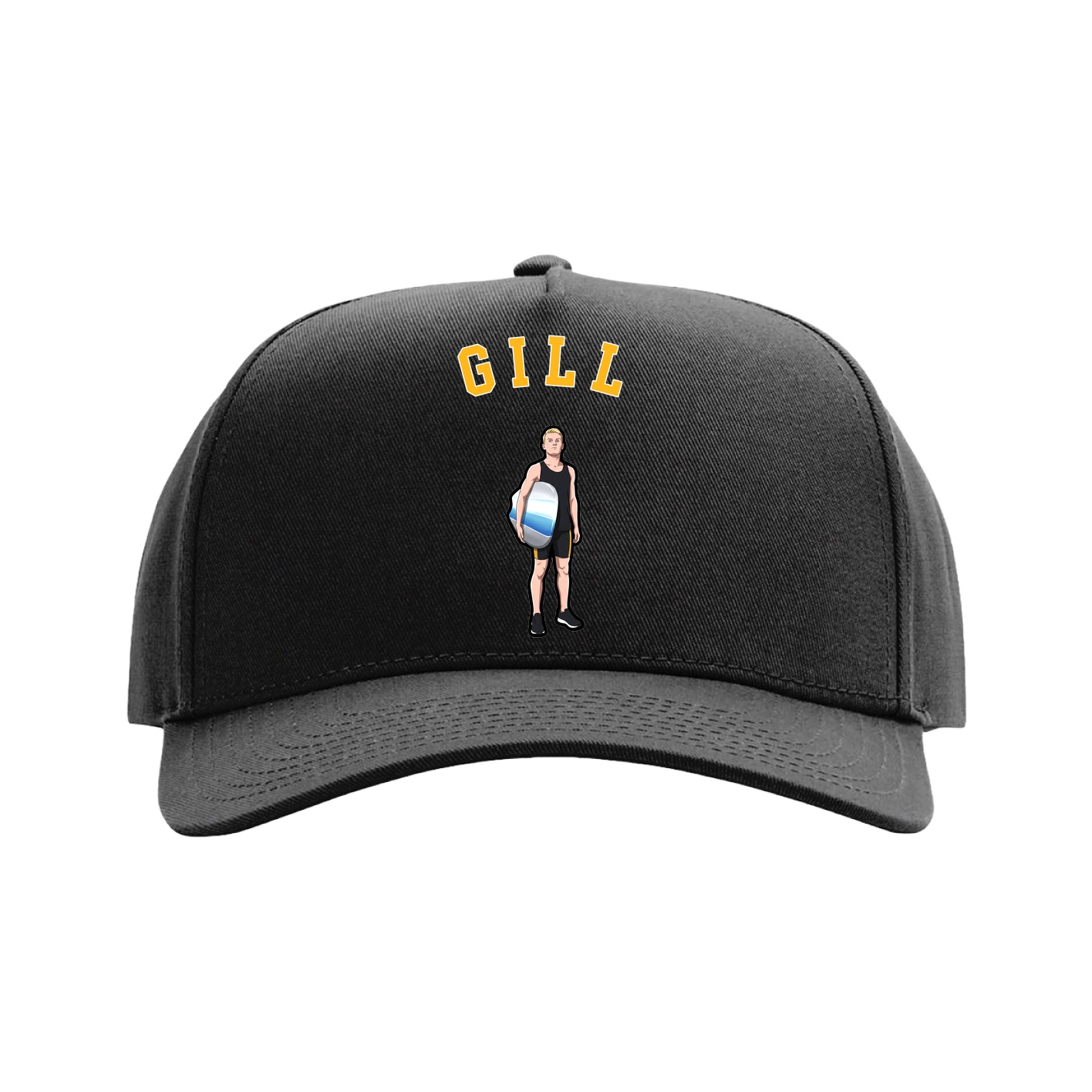 Full Fabric Five-Panel Champ Cap — Shirsey Arch in Black