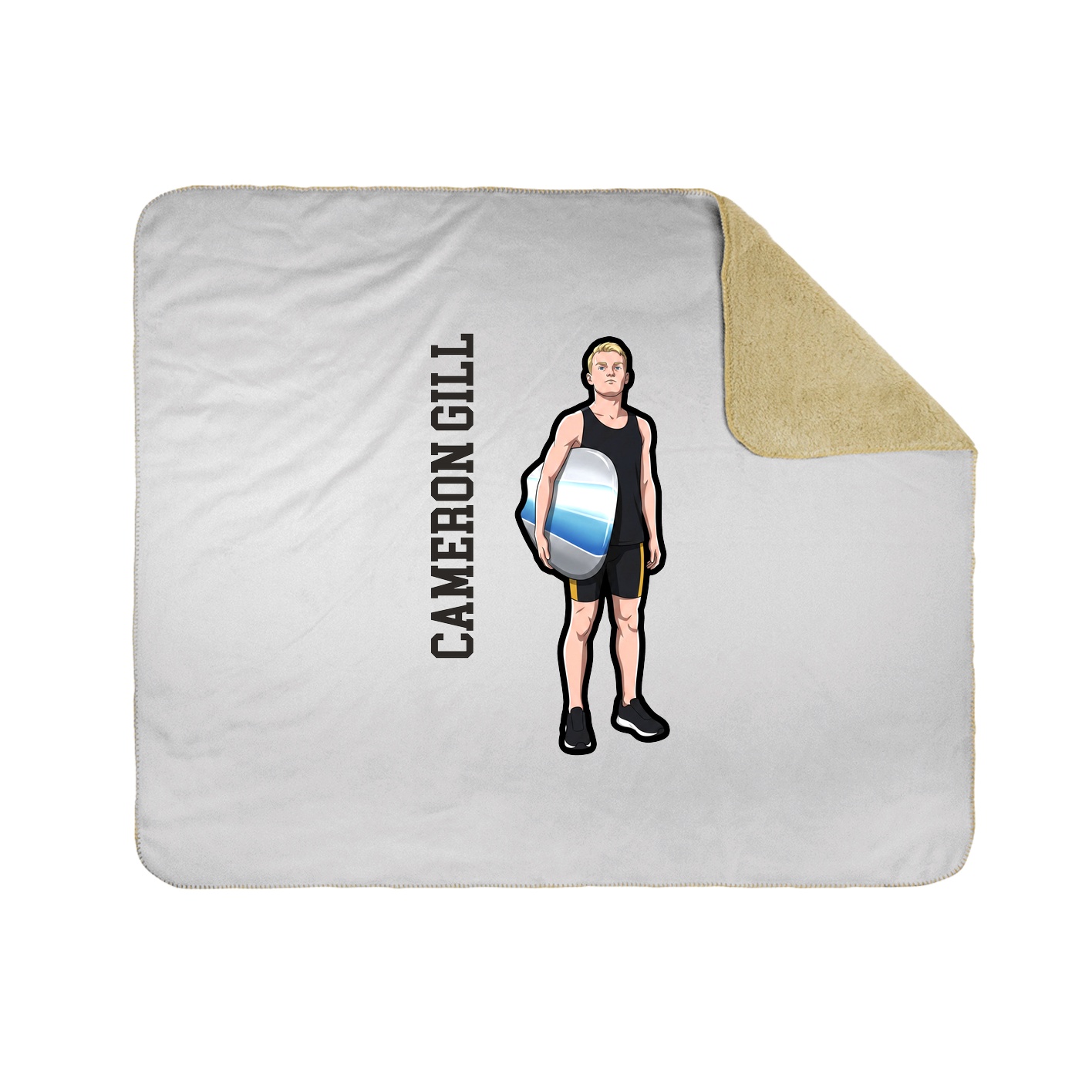 Throw Blanket — Name Vertical in White