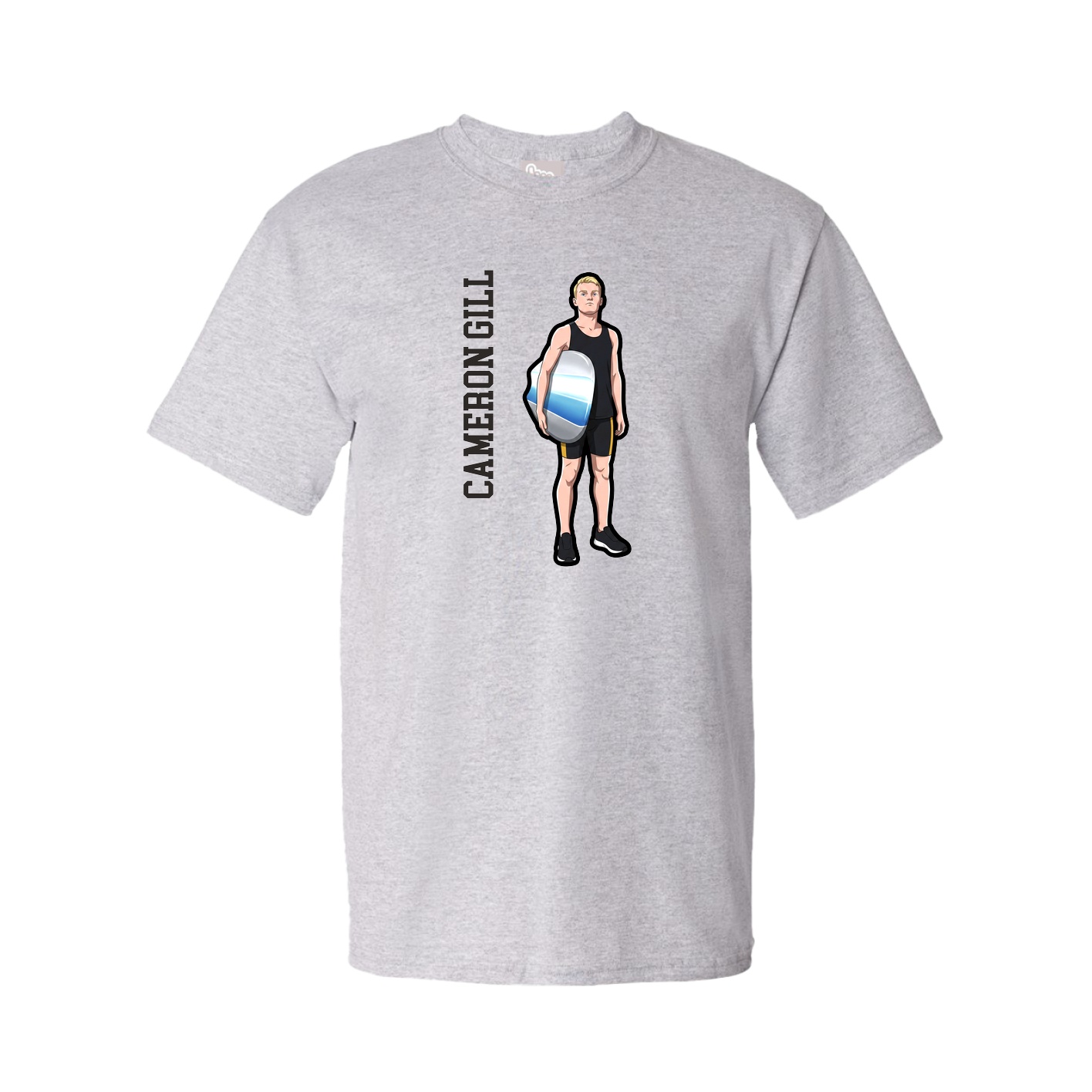 Tee — Name Vertical in Grey