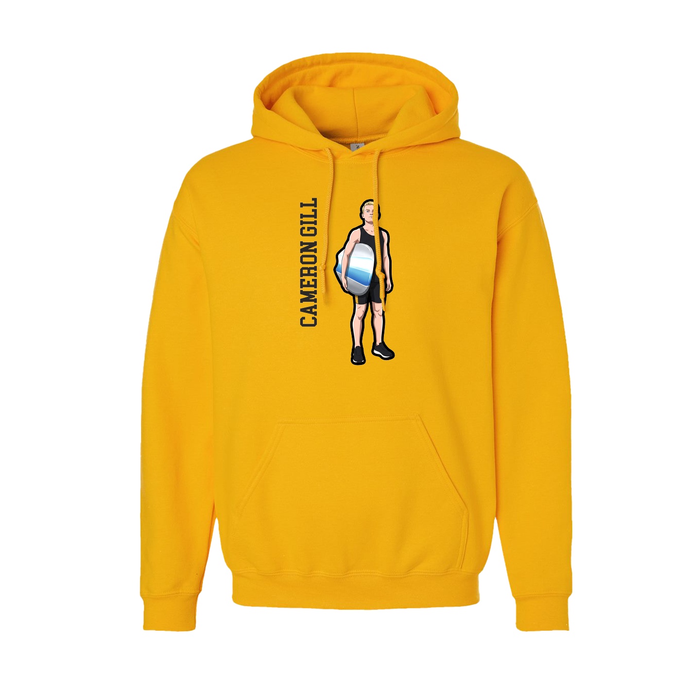 Youth Hoodie — Name Vertical in Gold