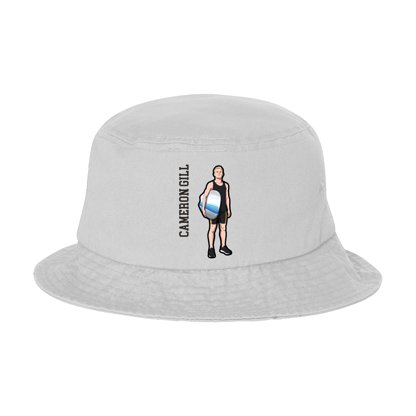 Bucket Cap — Name Vertical in White