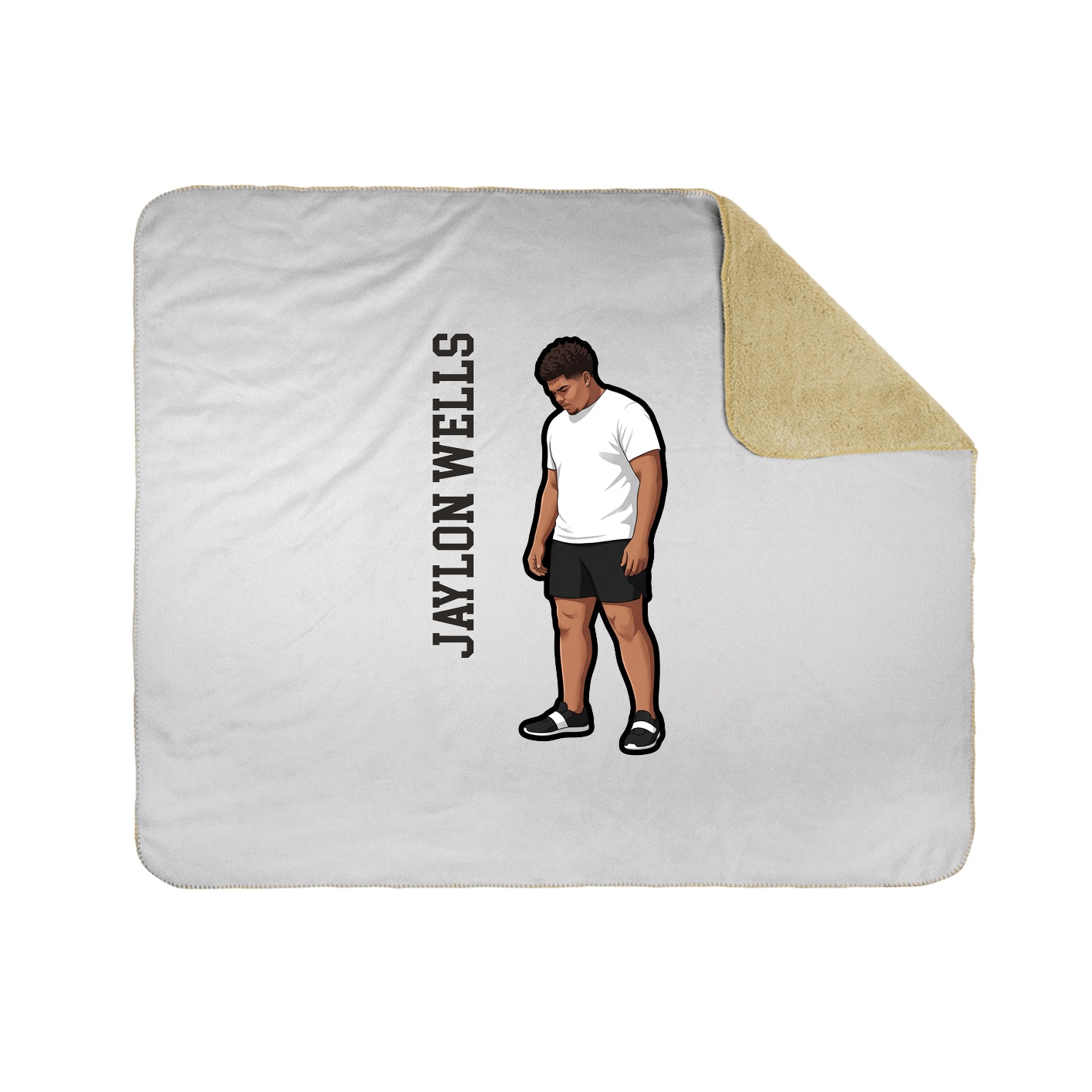 Throw Blanket — Name Vertical in White
