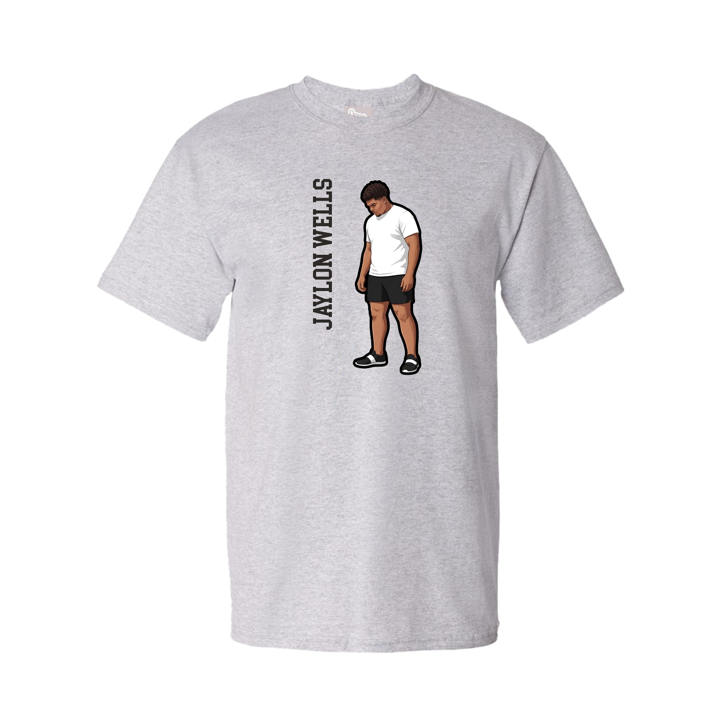 Tee — Name Vertical in Grey