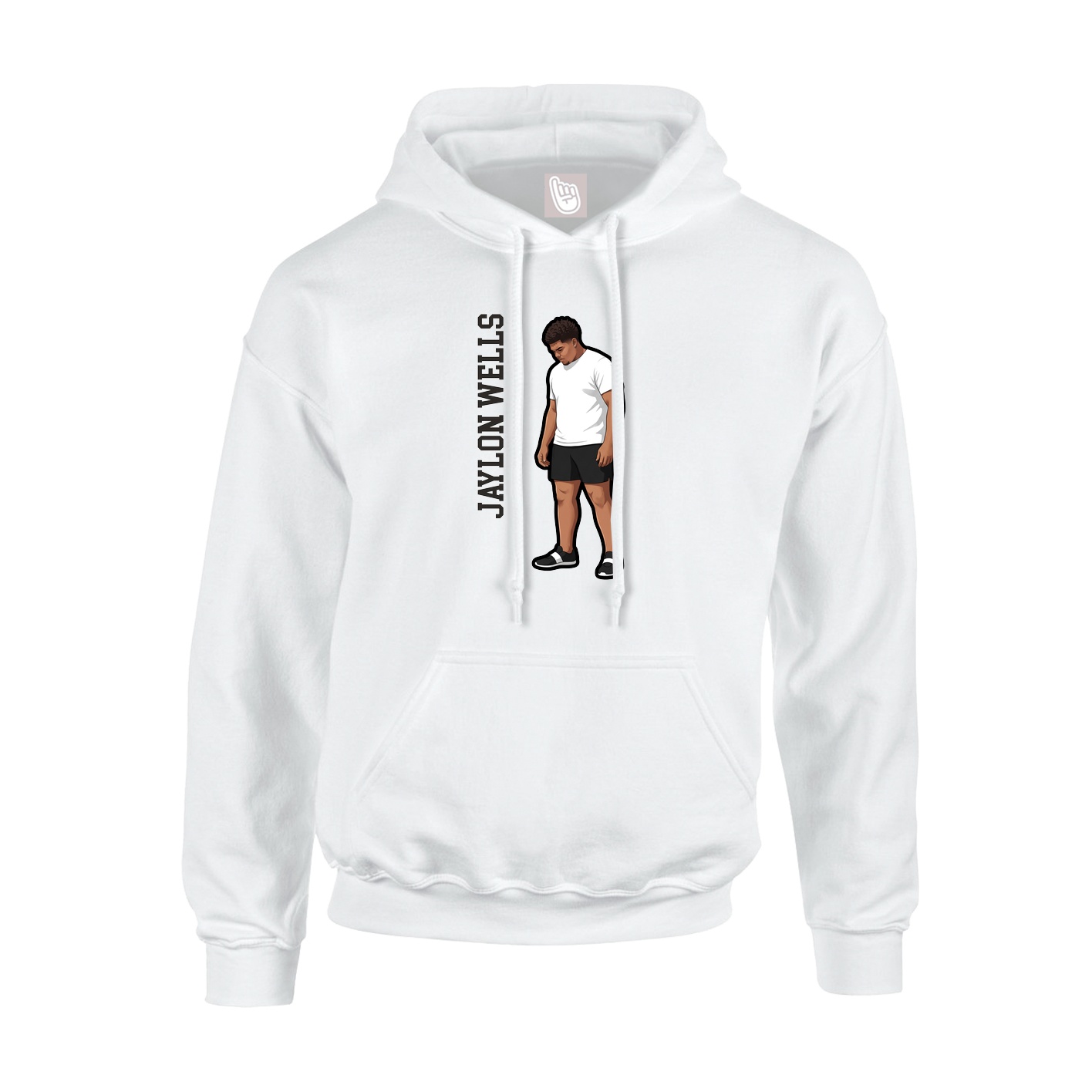Hoodie — Name Vertical in White