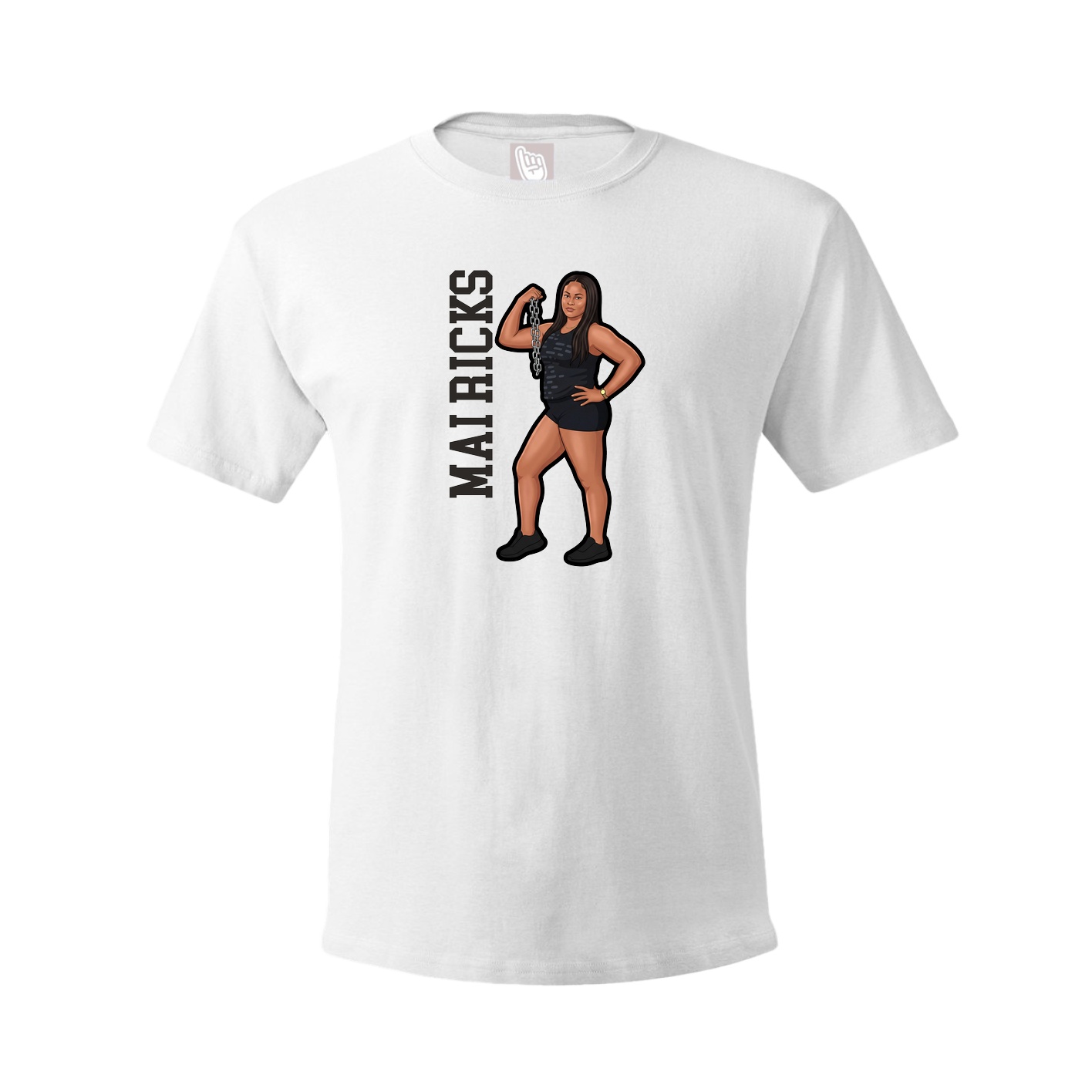 Tee — Name Vertical in White