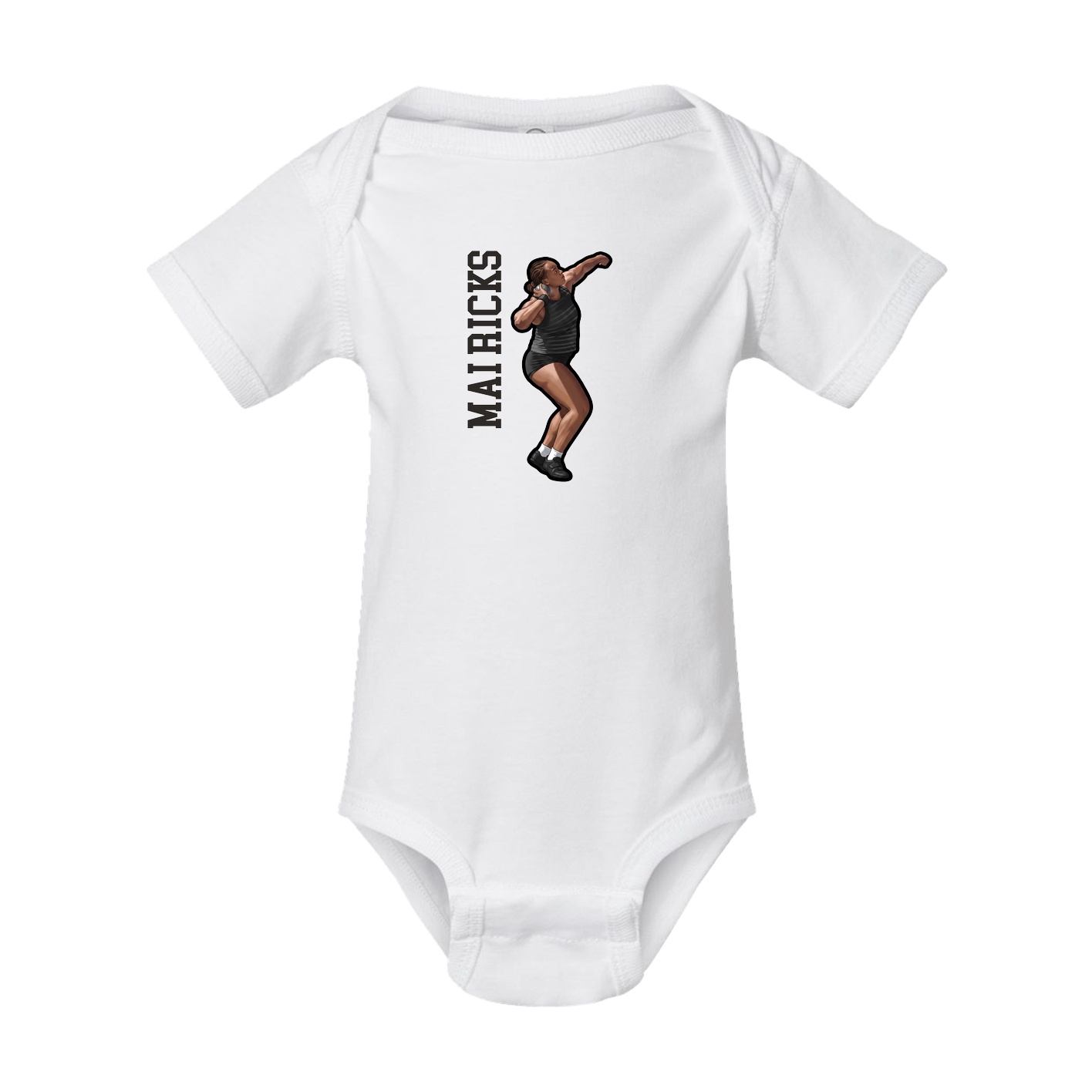 Baby Onesie — Name Vertical in White