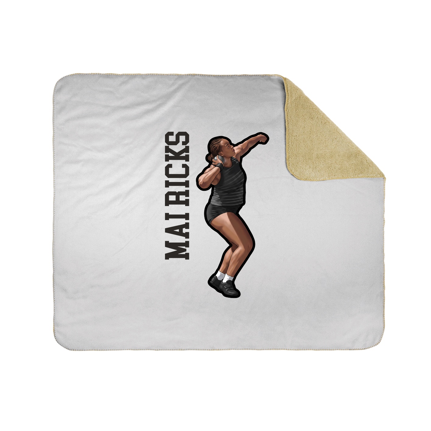 Throw Blanket — Name Vertical in White