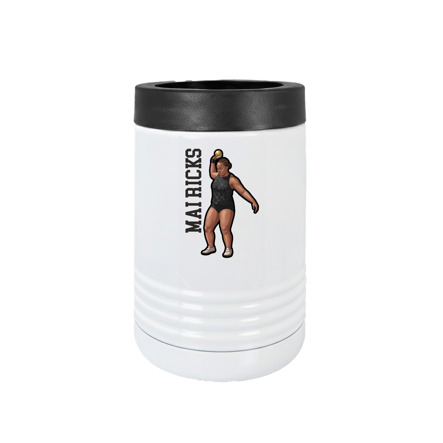 Beverage Holder — Name Vertical in White