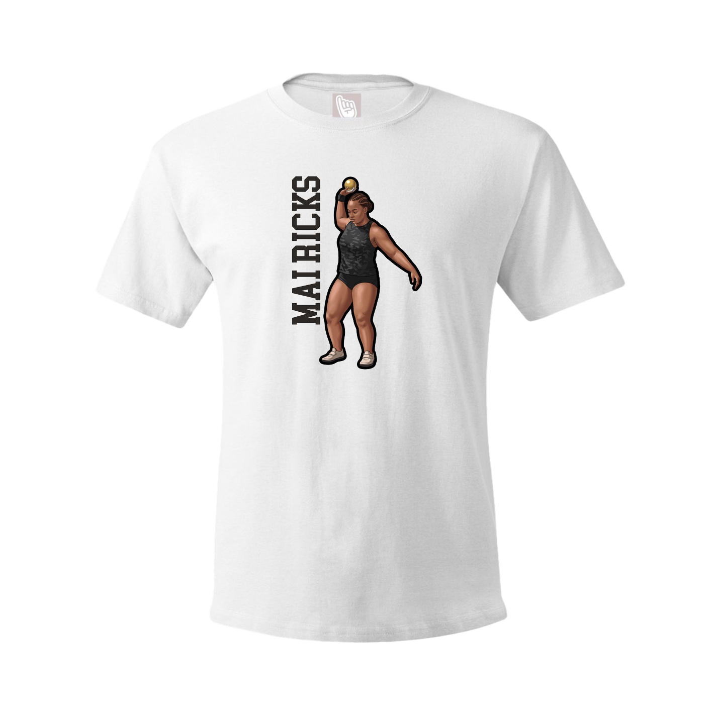 Tee — Name Vertical in White