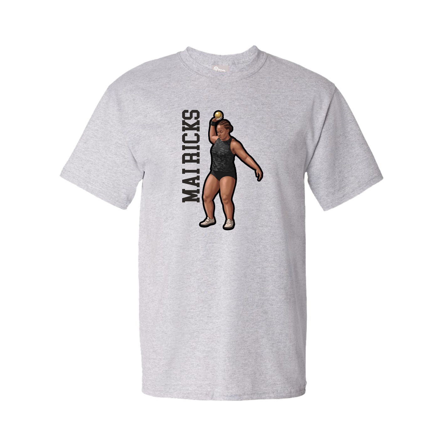 Youth Tee — Name Vertical in Grey