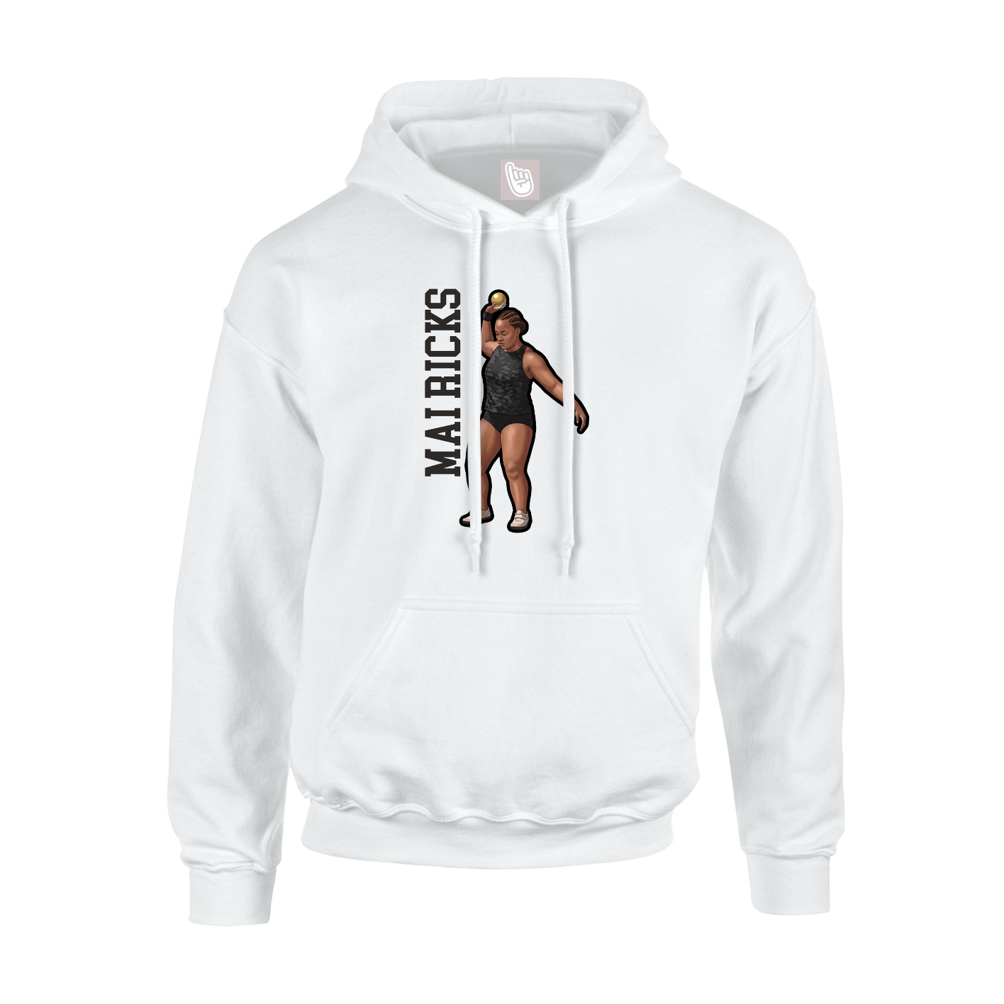 Youth Hoodie — Name Vertical in White