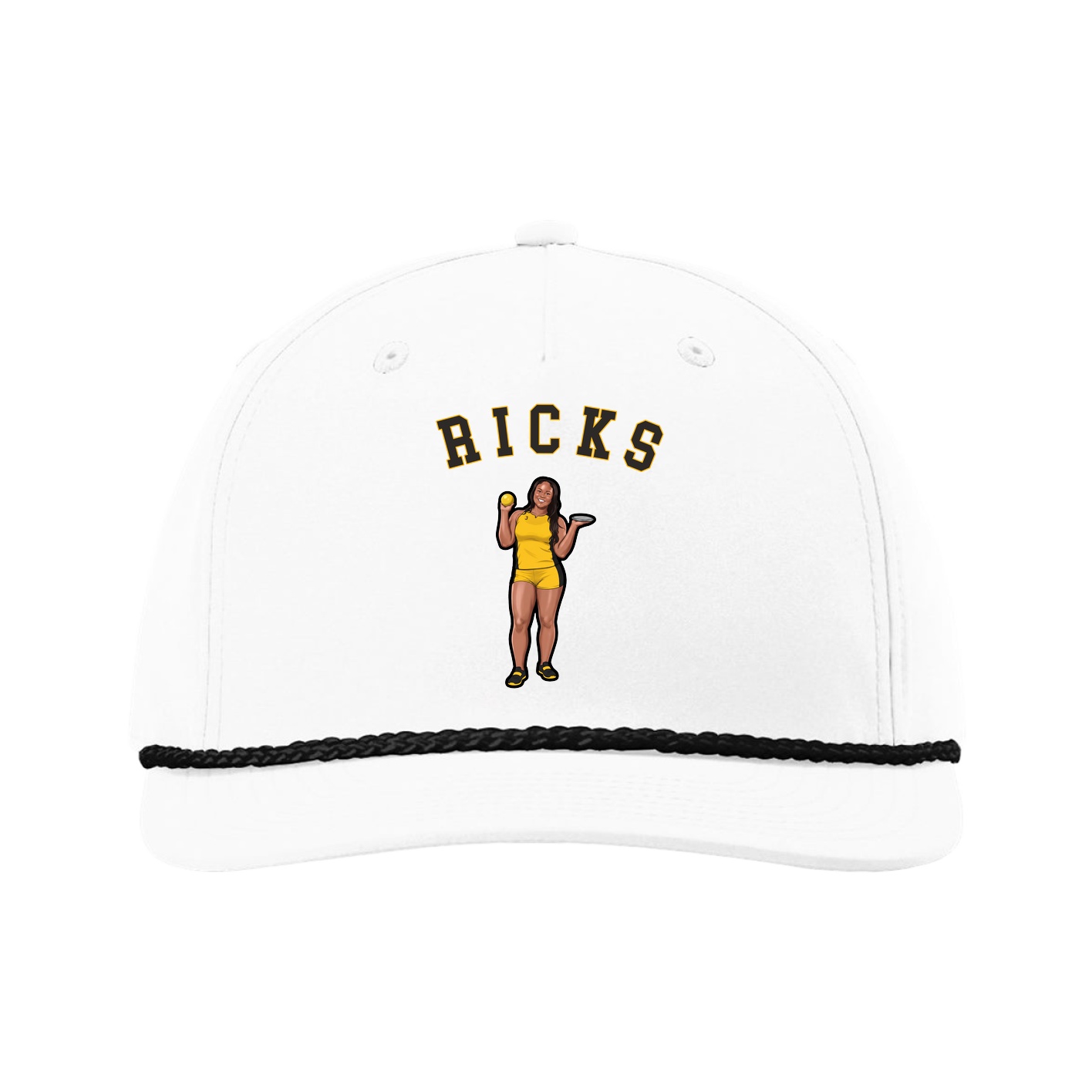 Five-Panel Classic Rope Cap — Shirsey Arch in White