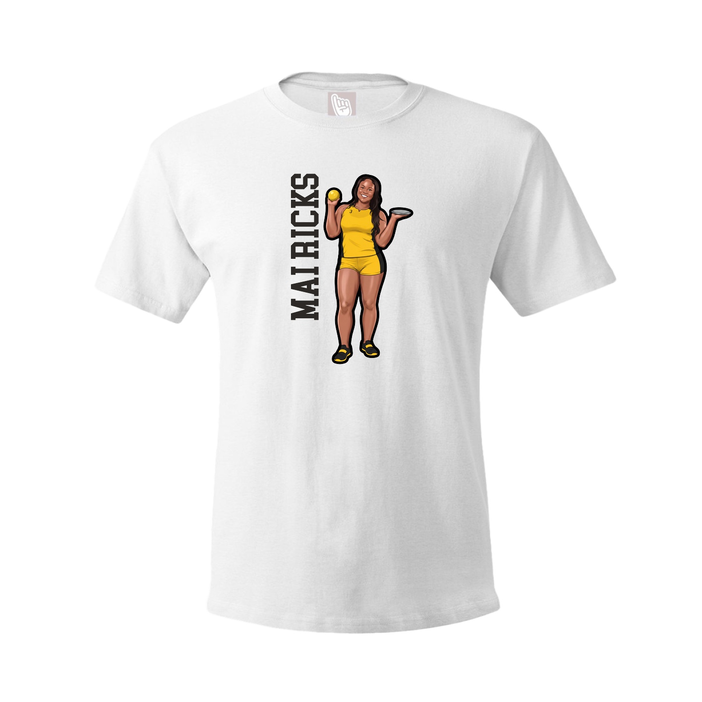 Tee — Name Vertical in White