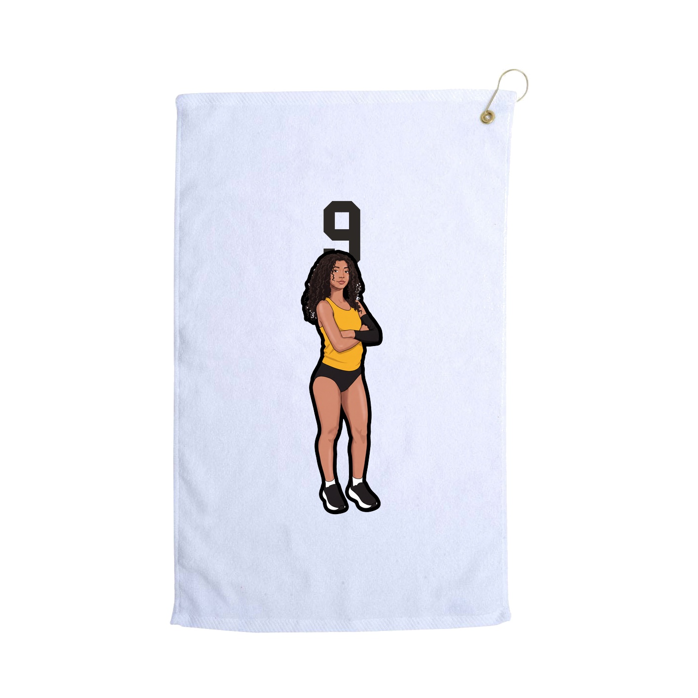 Golf Towel — Number Top in White