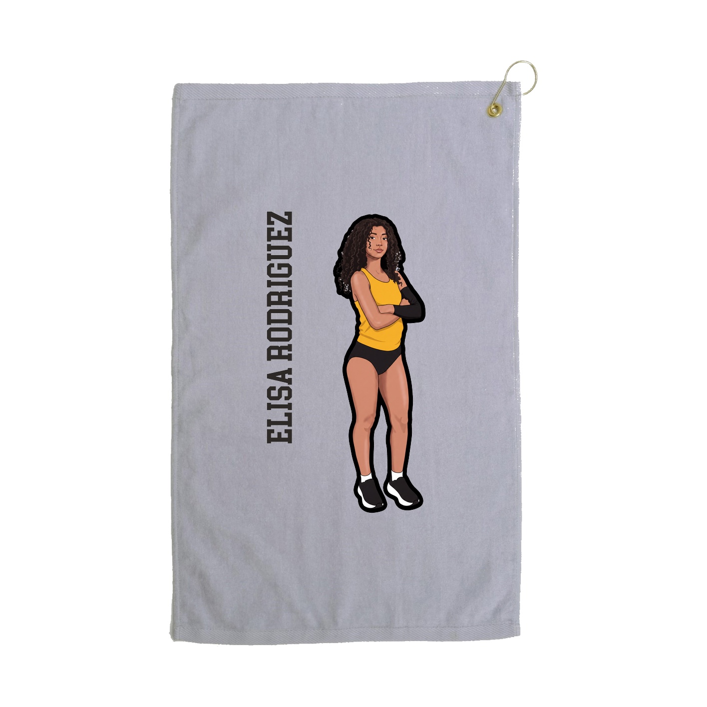Golf Towel — Name Vertical in Grey