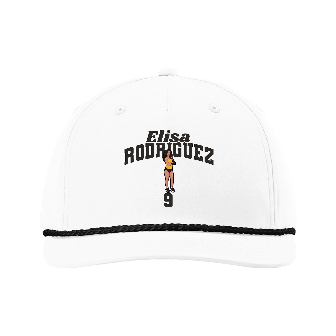 Five-Panel Classic Rope Cap — Signature Arch in White