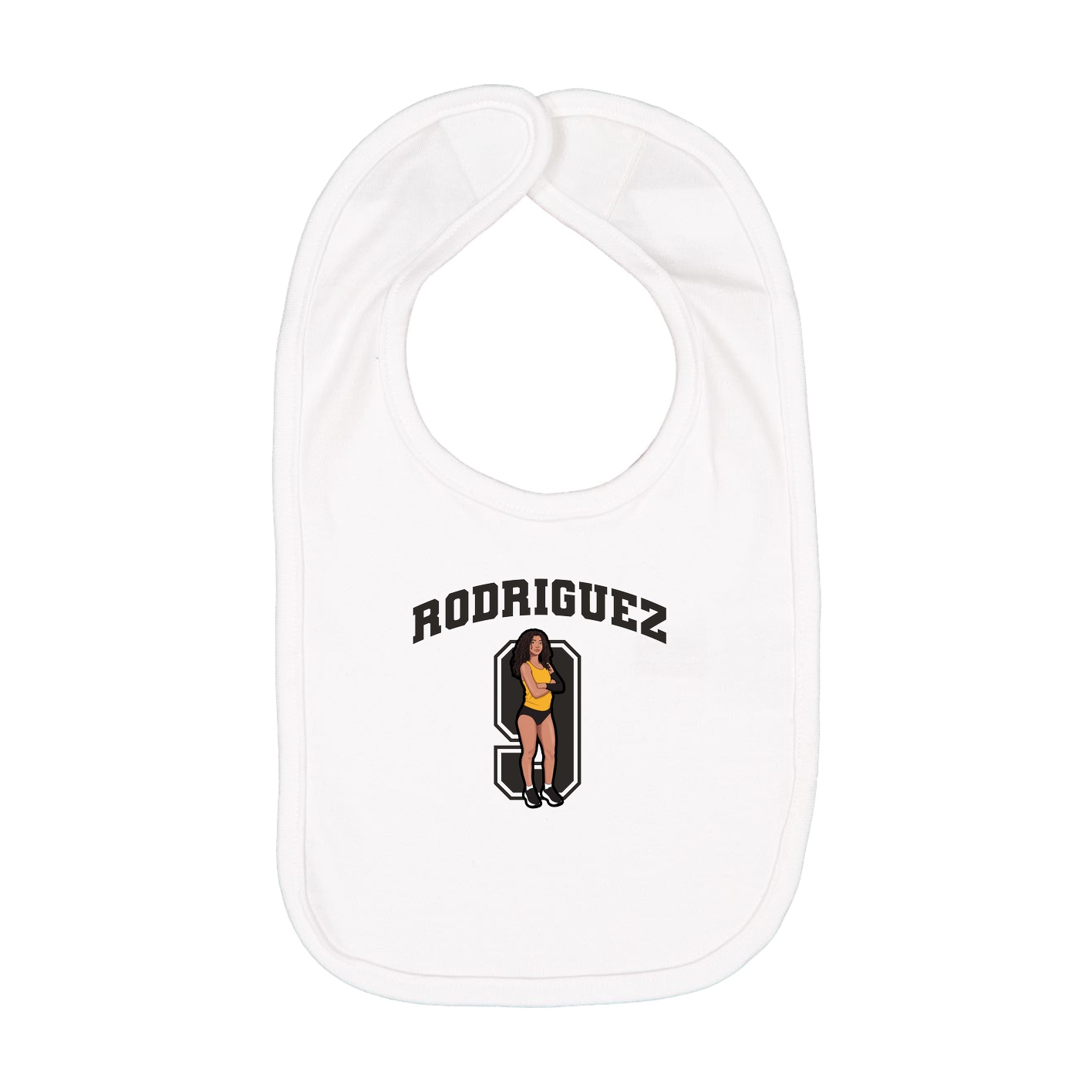 Infant Bib — Number in White