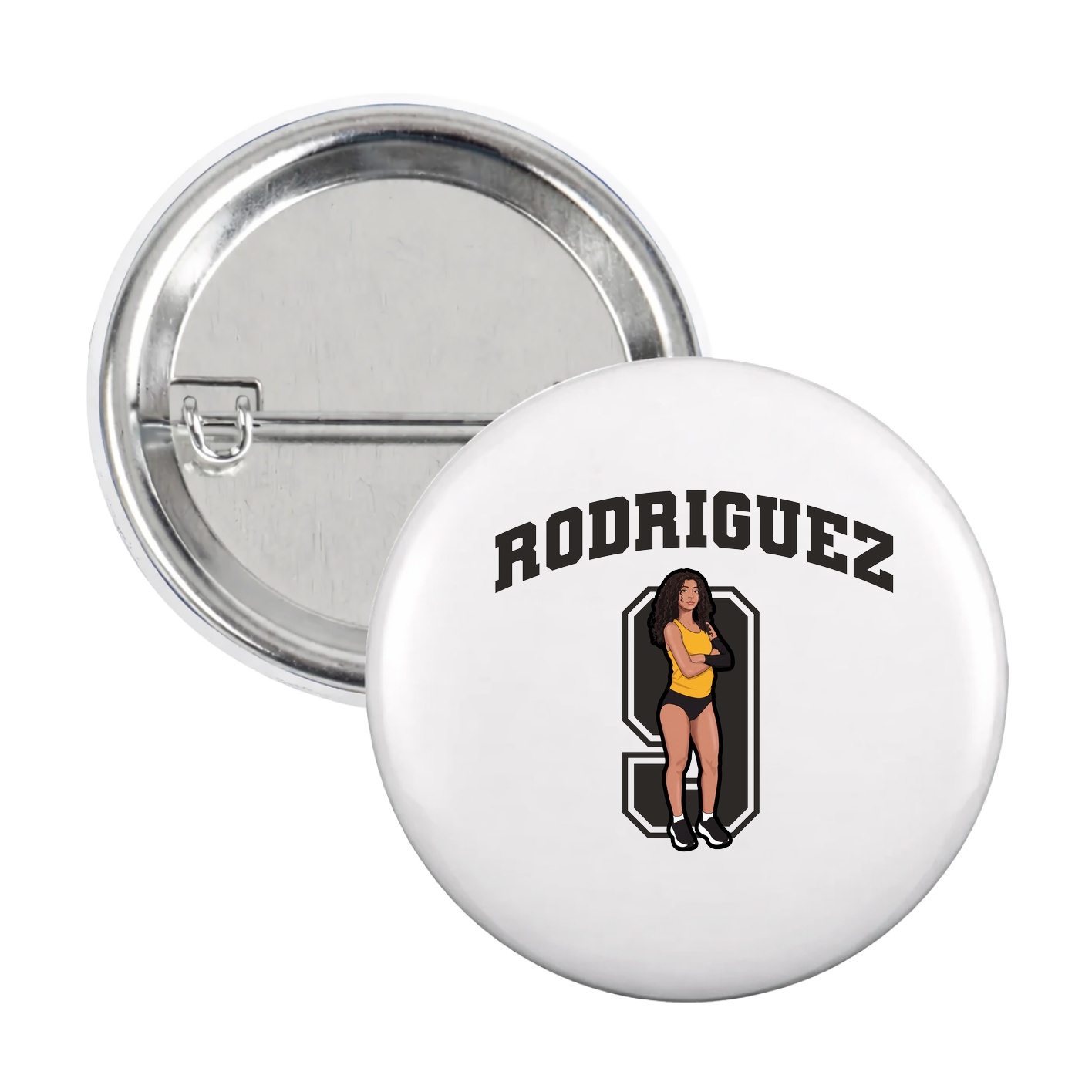 Game Day Button — Number in White