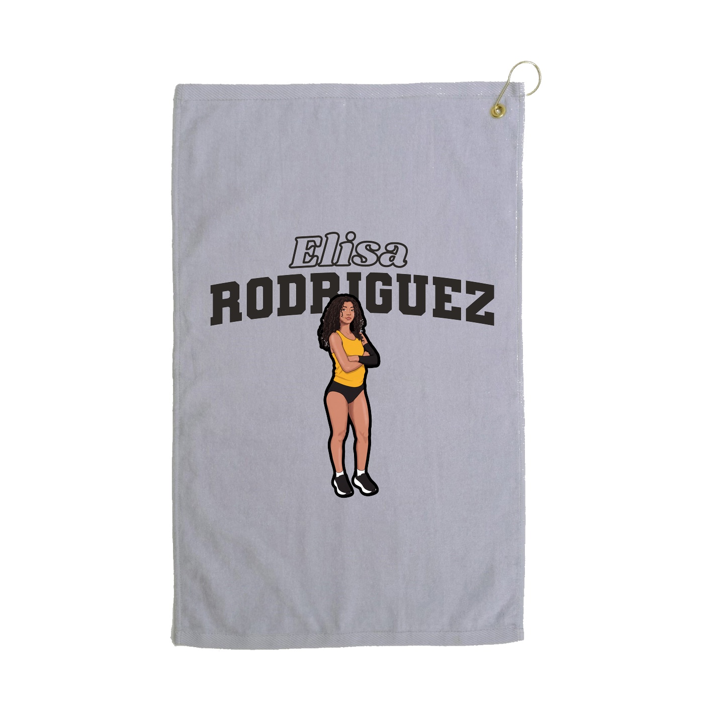 Golf Towel — Name Arch in Grey