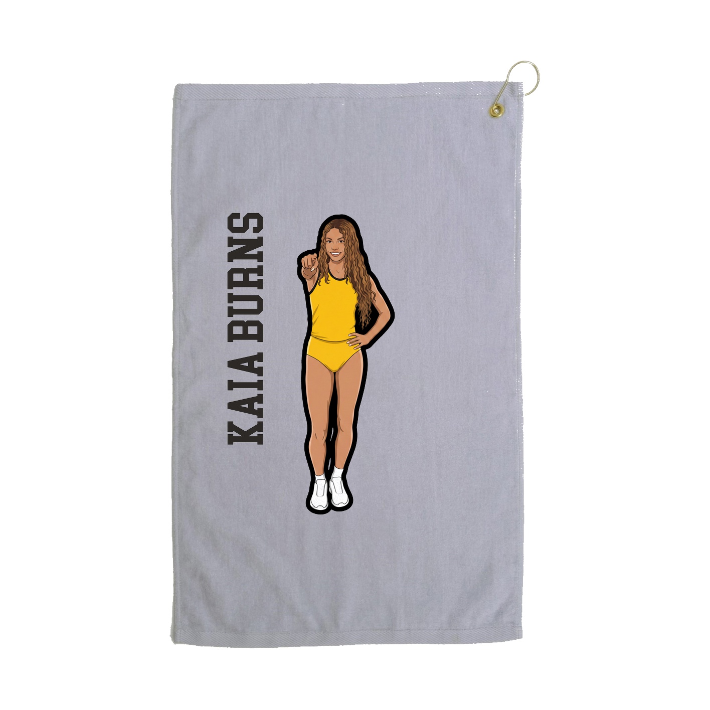 Golf Towel — Name Vertical in Grey