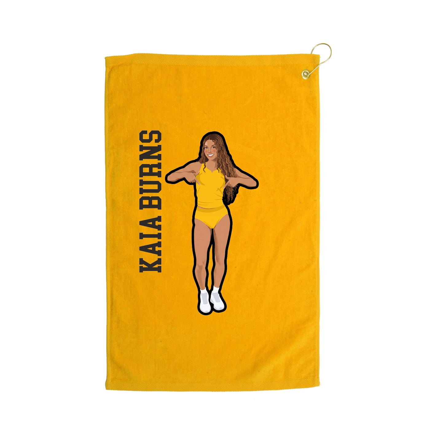 Golf Towel — Name Vertical in Gold