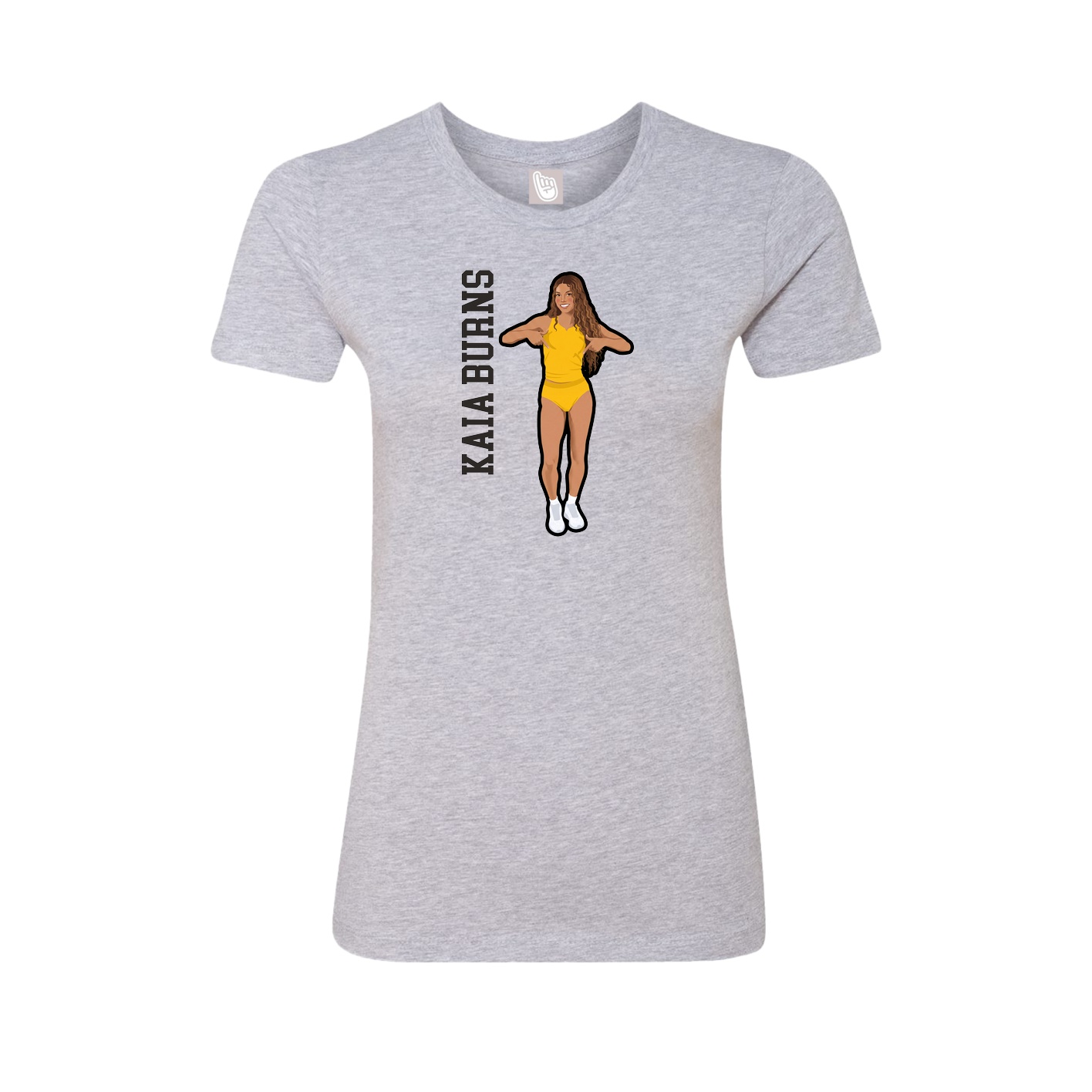Fitted Women's Tee — Name Vertical in Grey