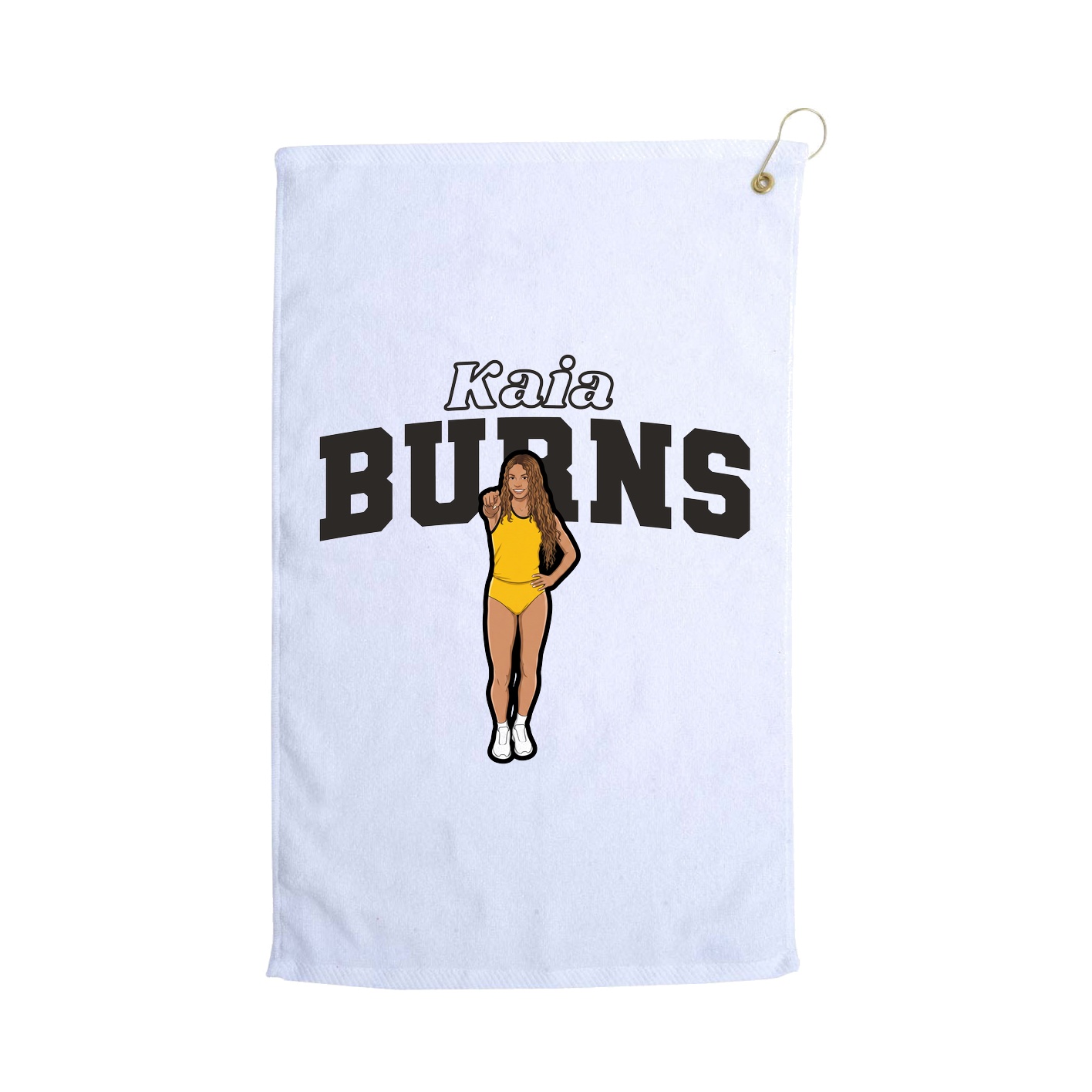 Golf Towel — Name Arch in White