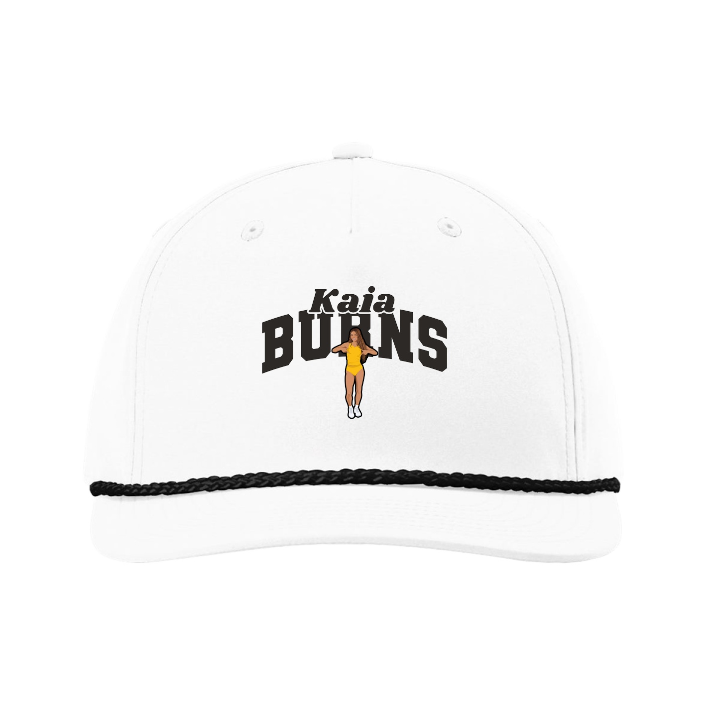 Five-Panel Classic Rope Cap — Signature Arch in White