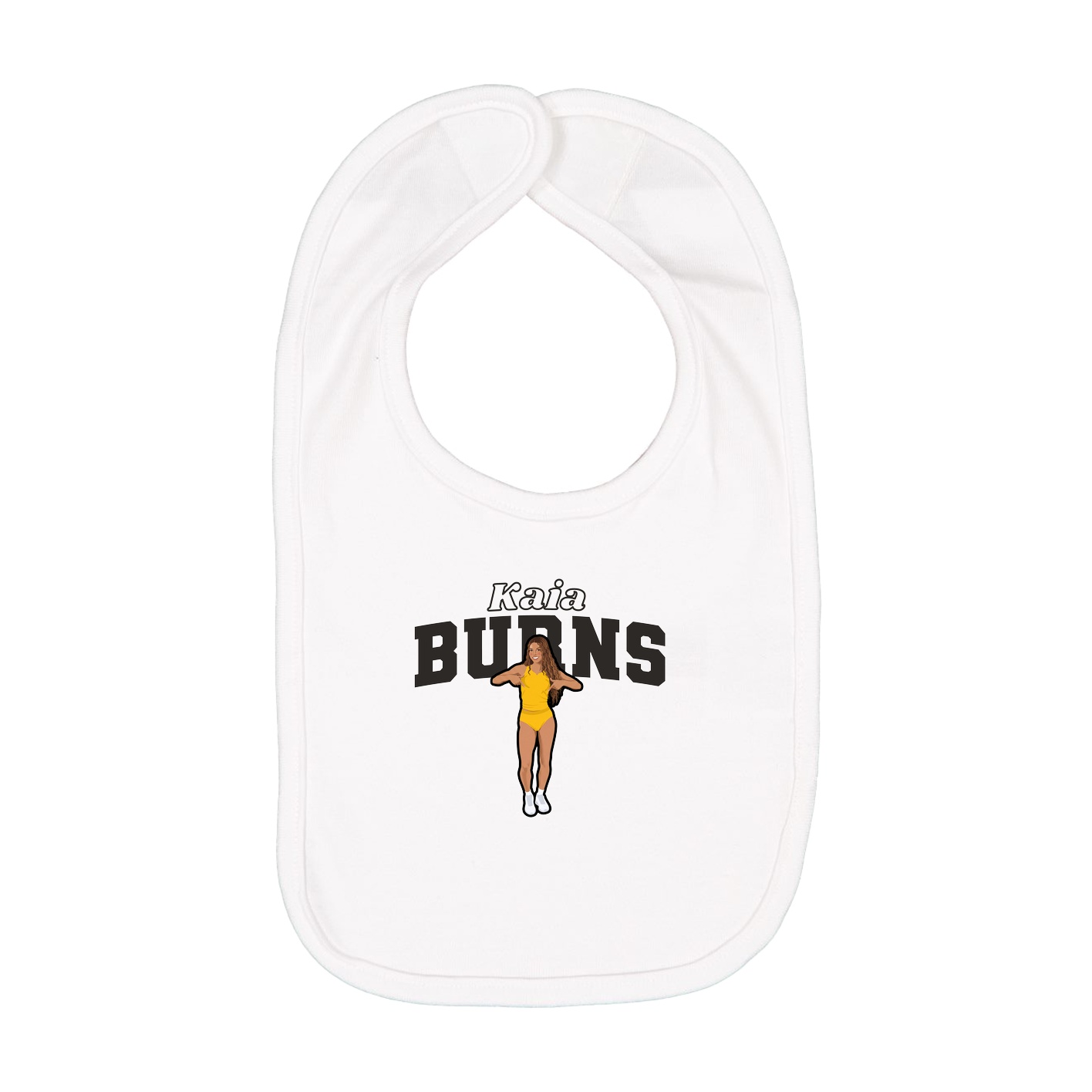 Infant Bib — Name Arch in White