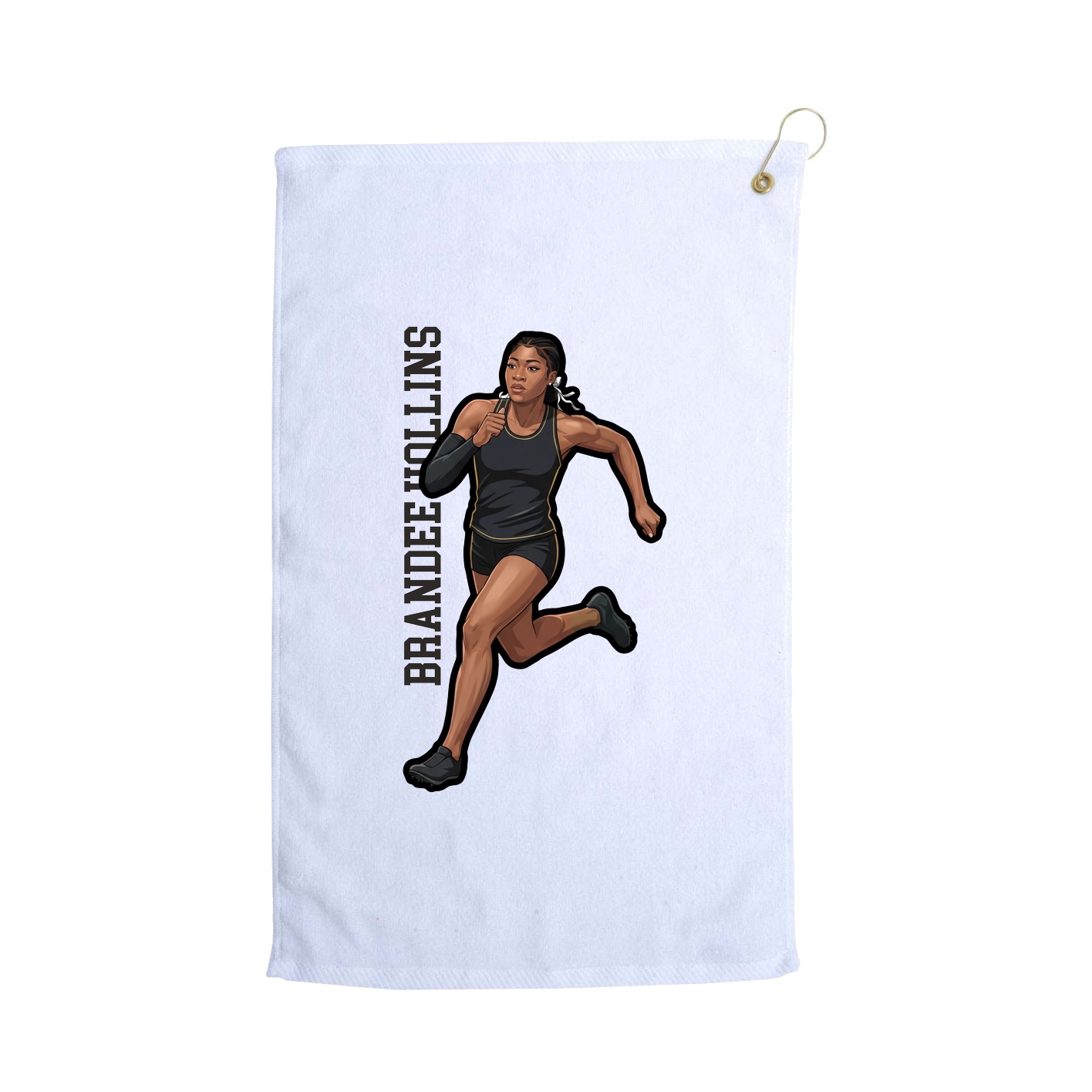 Golf Towel — Name Vertical in White
