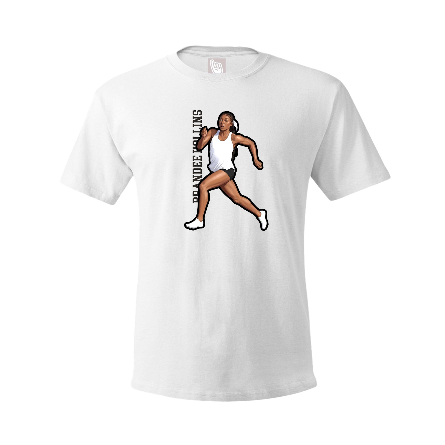 Tee — Name Vertical in White