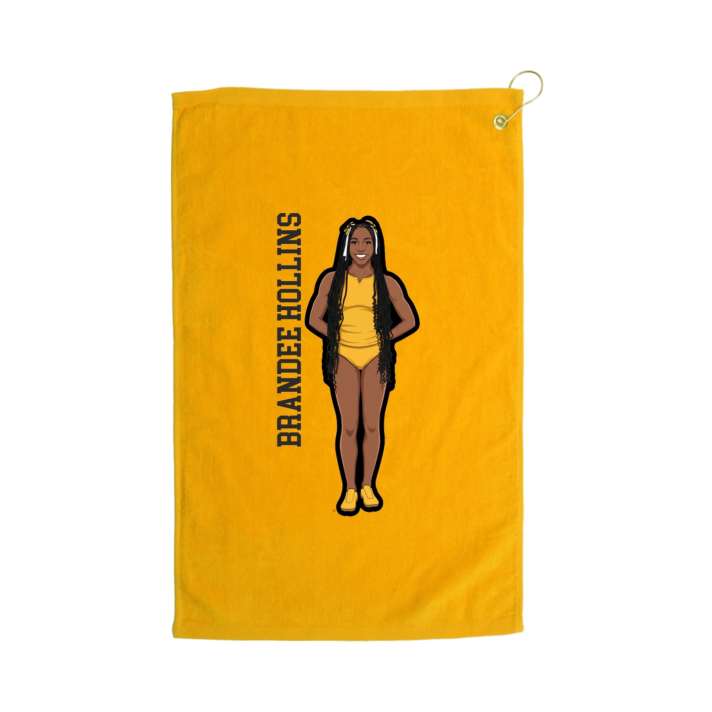 Golf Towel — Name Vertical in Gold