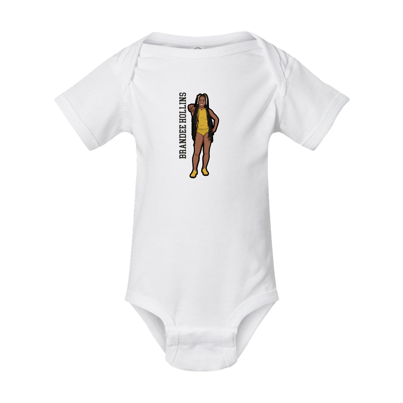 Baby Onesie — Name Vertical in White