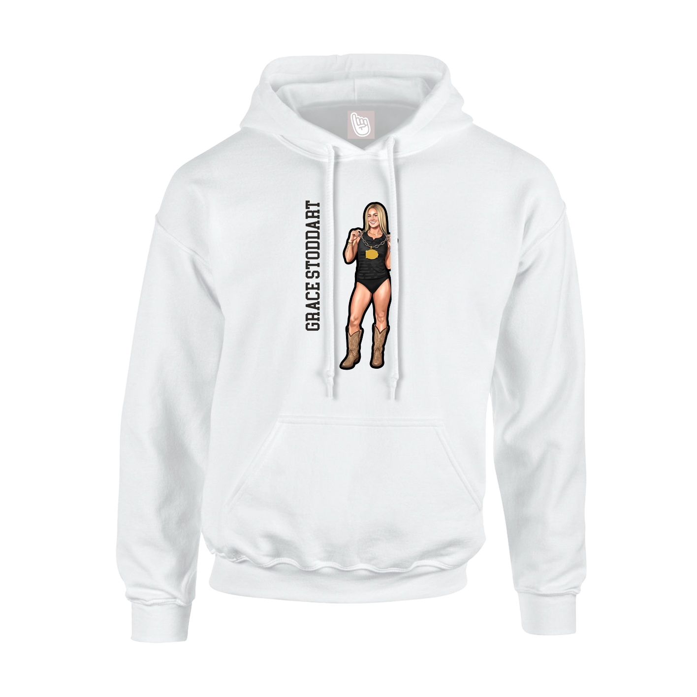 Hoodie — Name Vertical in White