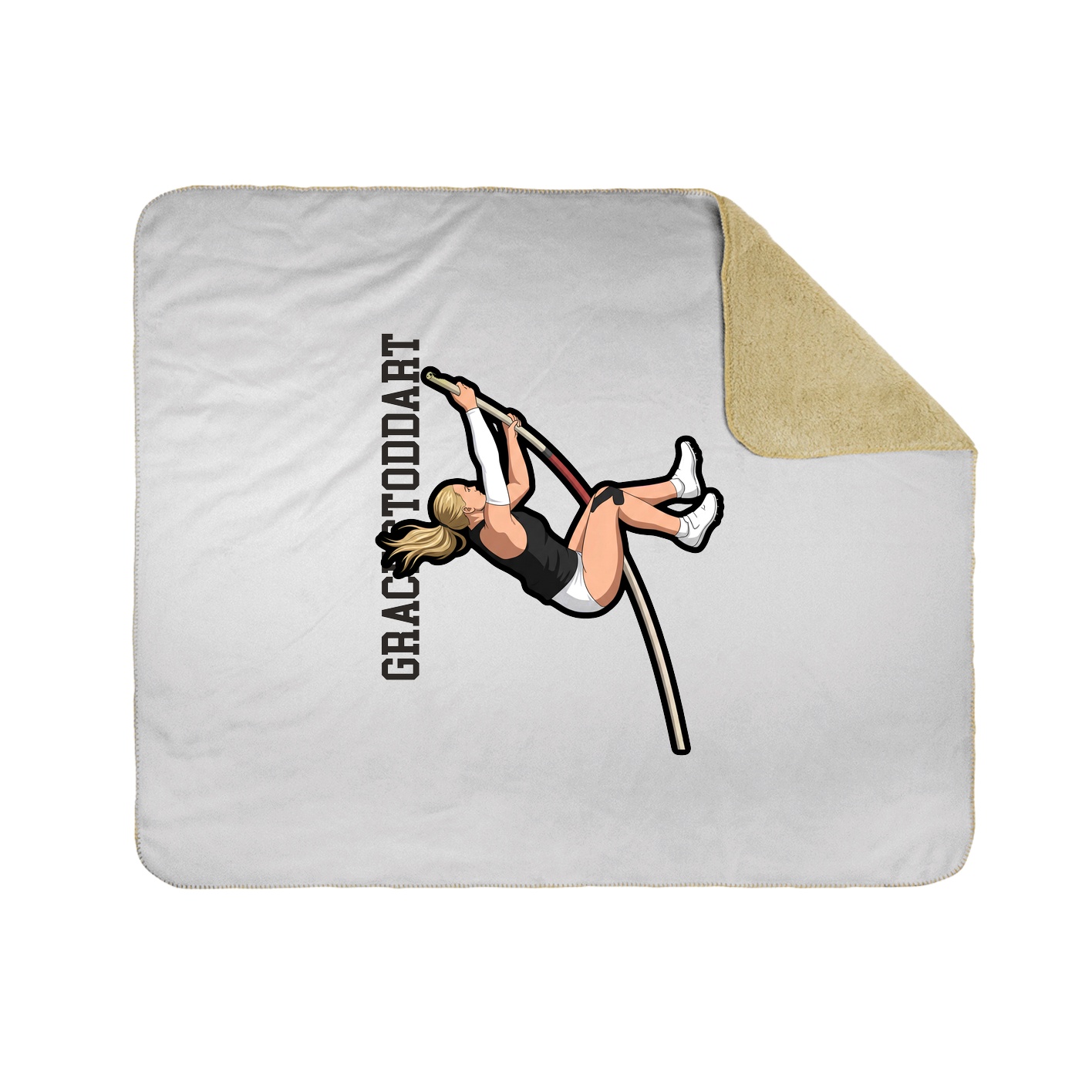Throw Blanket — Name Vertical in White
