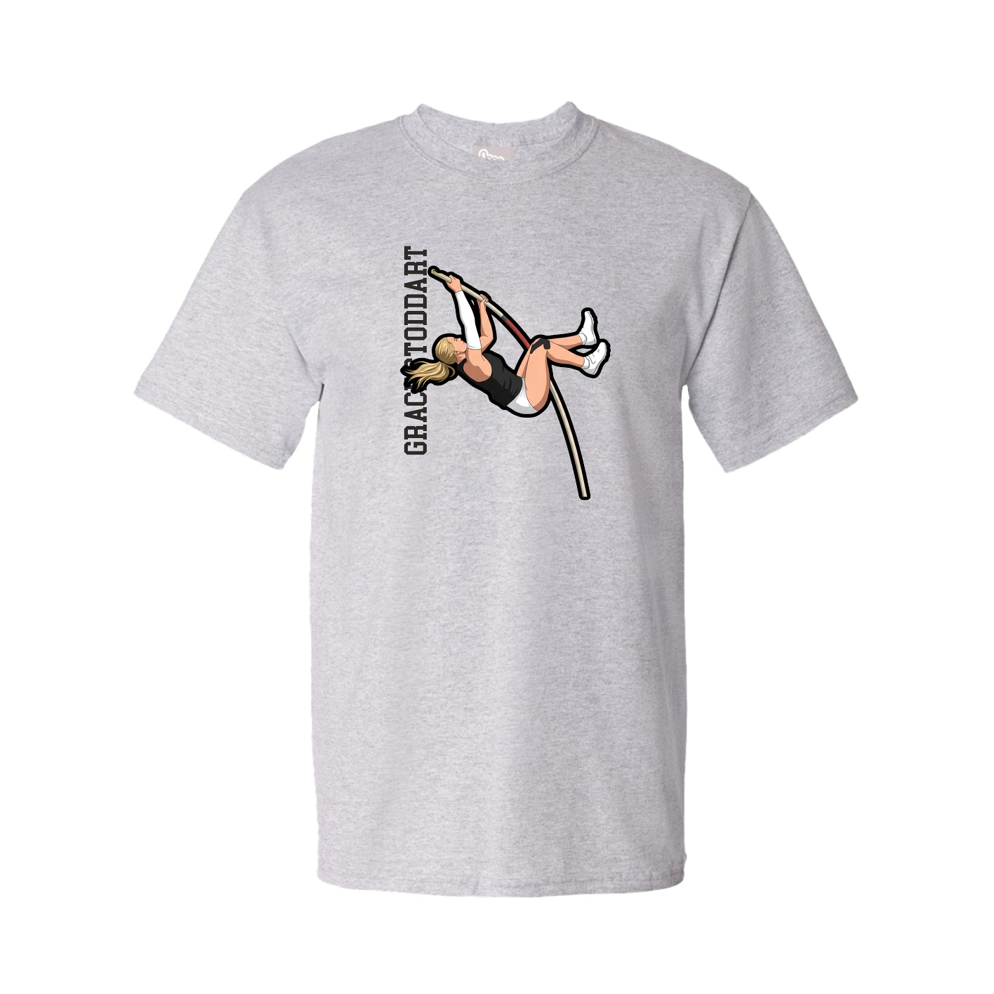 Tee — Name Vertical in Grey