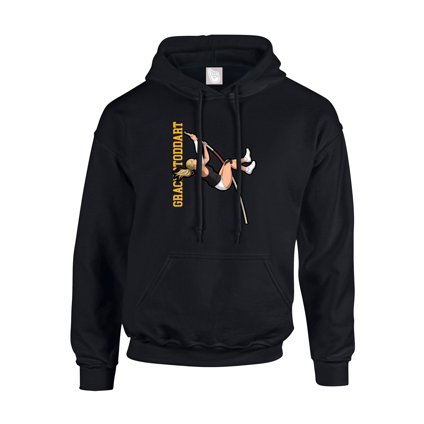 Hoodie — Name Vertical in Black