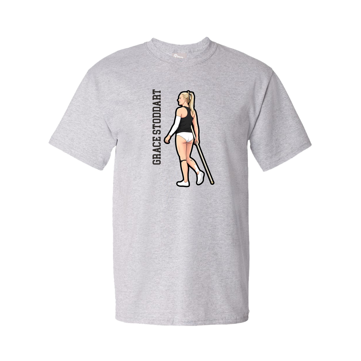 Tee — Name Vertical in Grey