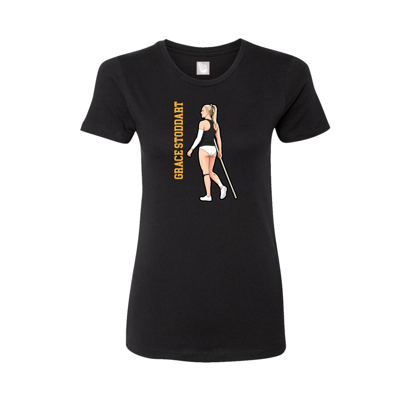 Womens Tee — Name Vertical in Black