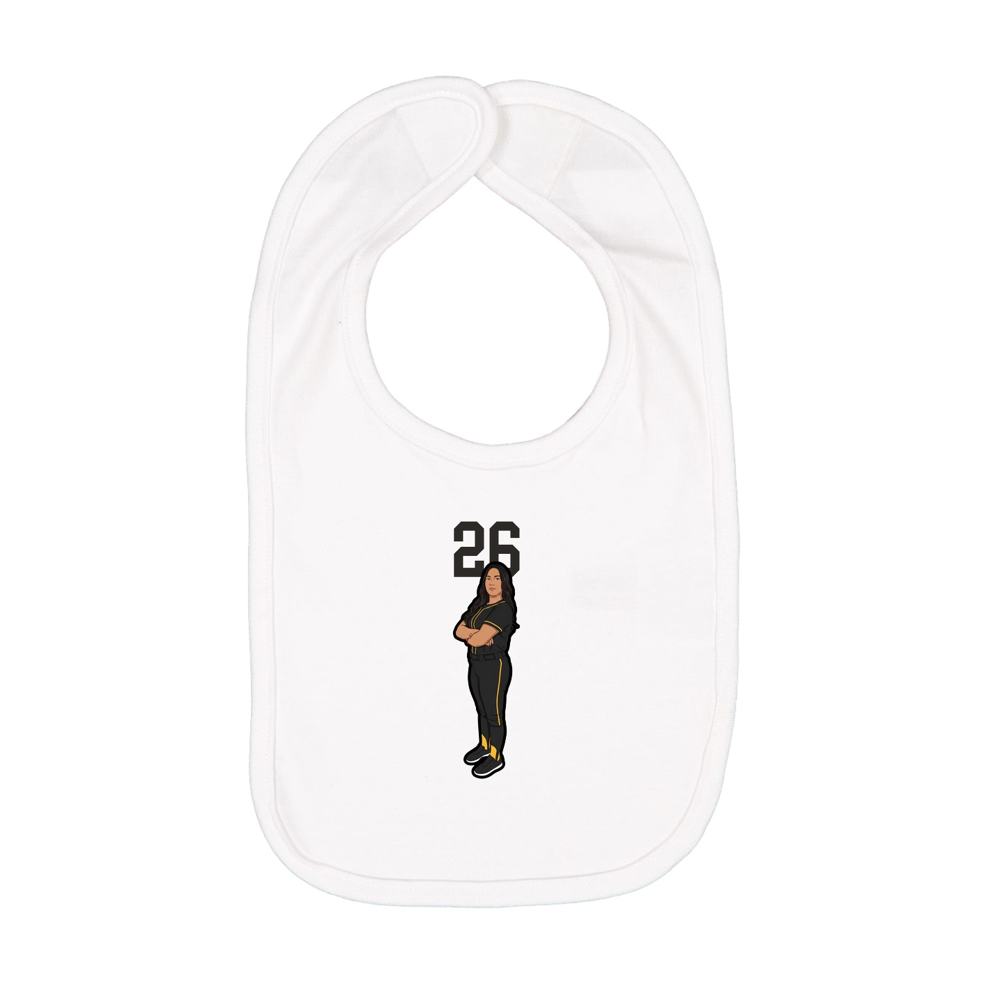 Infant Bib — Number Top in White