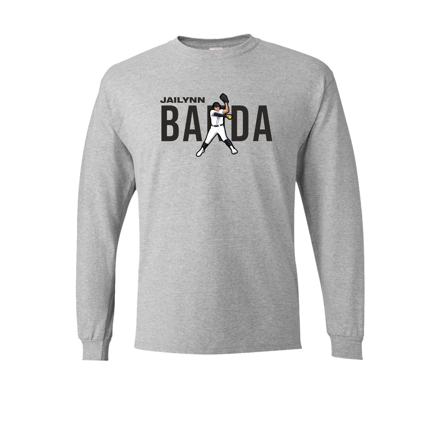 Long Sleeve Tee — Player Name in Grey