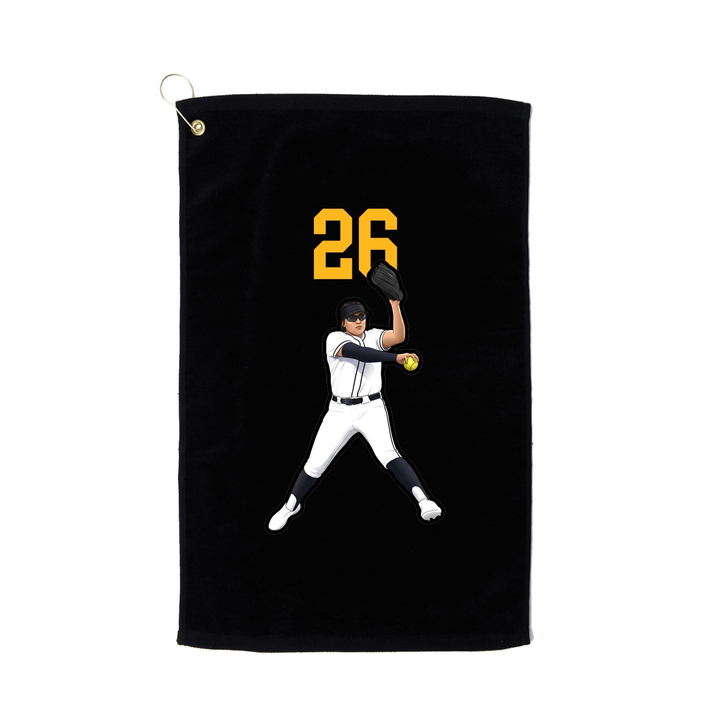Golf Towel — Number Top in Black