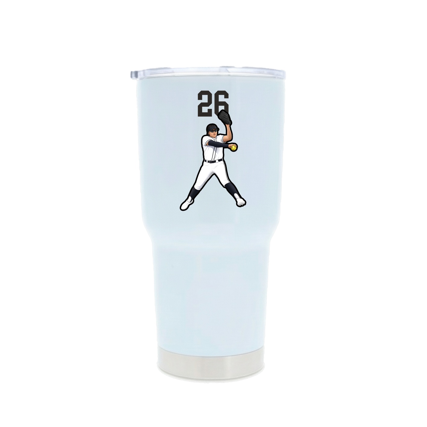 30oz Stainless Steel Tumbler — Number Top in White